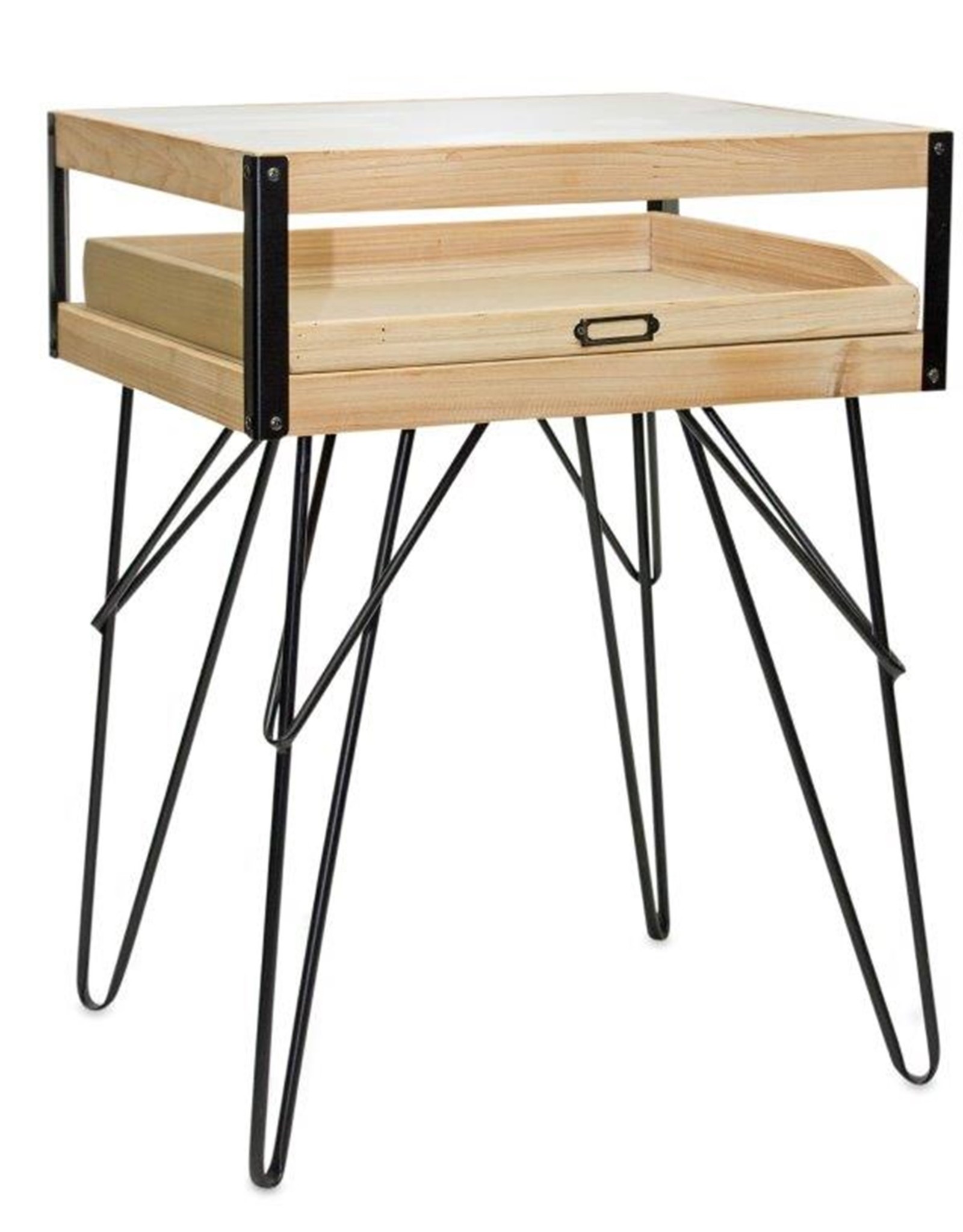 Melrose International Accent Table w/Glass Top