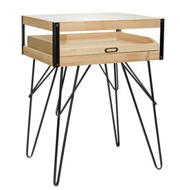 Melrose International Accent Table w/Glass Top