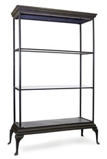 Melrose International Floor Shelf  49.5"W x 6.5'H Iron/Glass