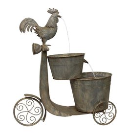 Melrose International Chicken on Scooter Fountain