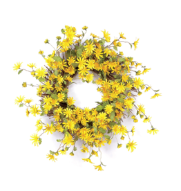 Melrose International Daisy Wreath 23"D Polyester