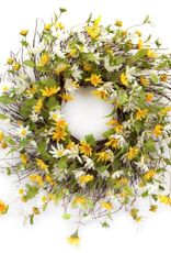 Melrose International Daisy Wreath 24"D Polyester