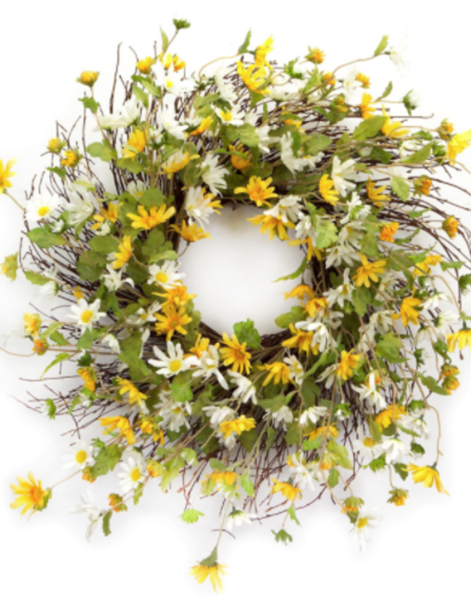 Melrose International Daisy Wreath 24"D Polyester
