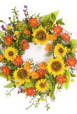 Melrose International Sunflower Wreath 22"D Polyester/Plastic