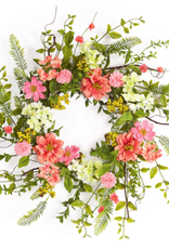 Melrose International Cosmos/Berry Wreath 27"D Polyester/Plastic