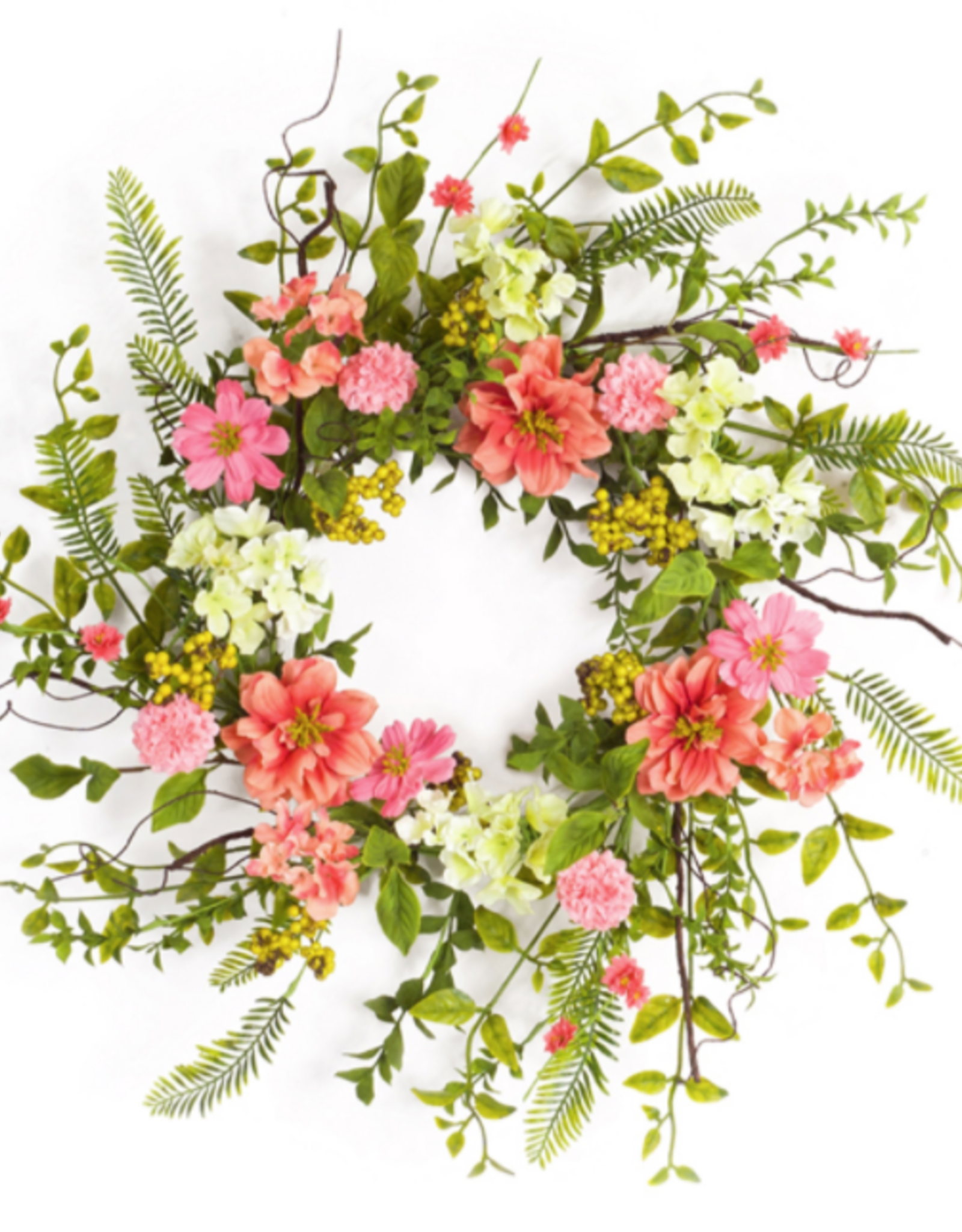Melrose International Cosmos/Berry Wreath 27"D Polyester/Plastic