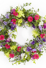 Melrose International Mixed Floral Wreath 24"D