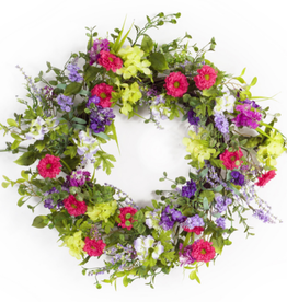 Melrose International Mixed Floral Wreath 24"D