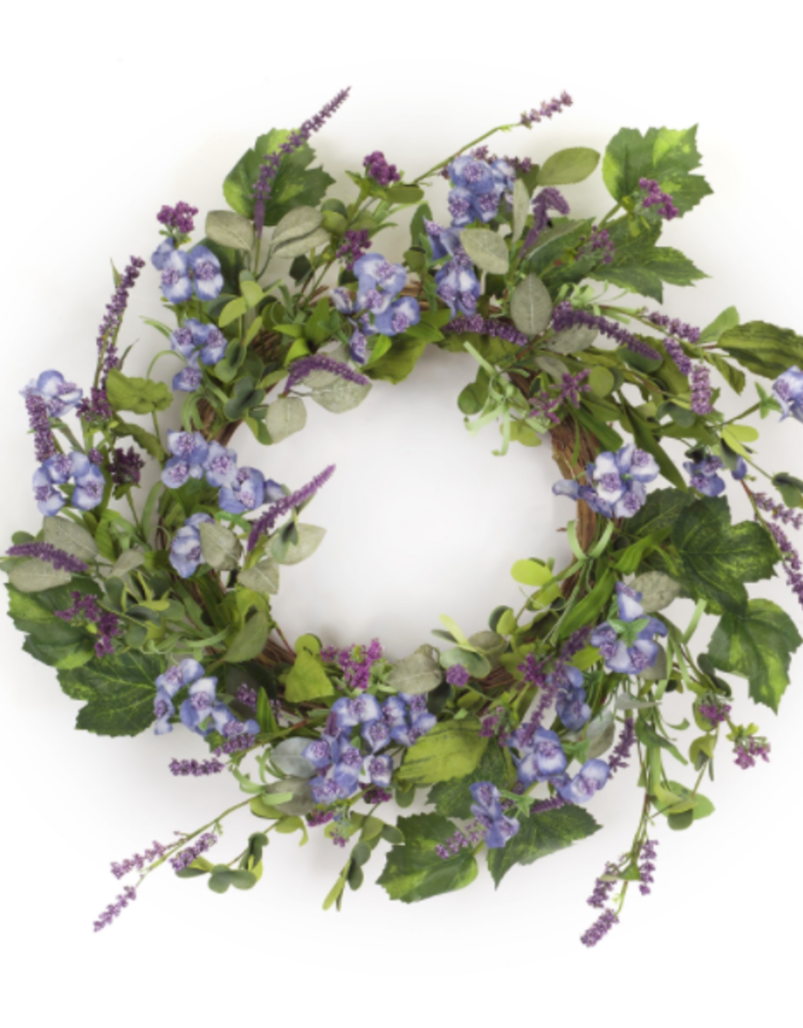Melrose International Floral and Lavender Wreath 24.5"D Polyester