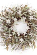Melrose International Cotton/Leaf Wreath 28"D EVA