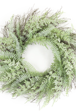 Melrose International Mixed Fern Wreath 24"D Plastic