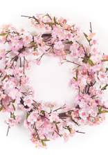 Melrose International Cherry Blossom Wreath 21.5"D Polyester