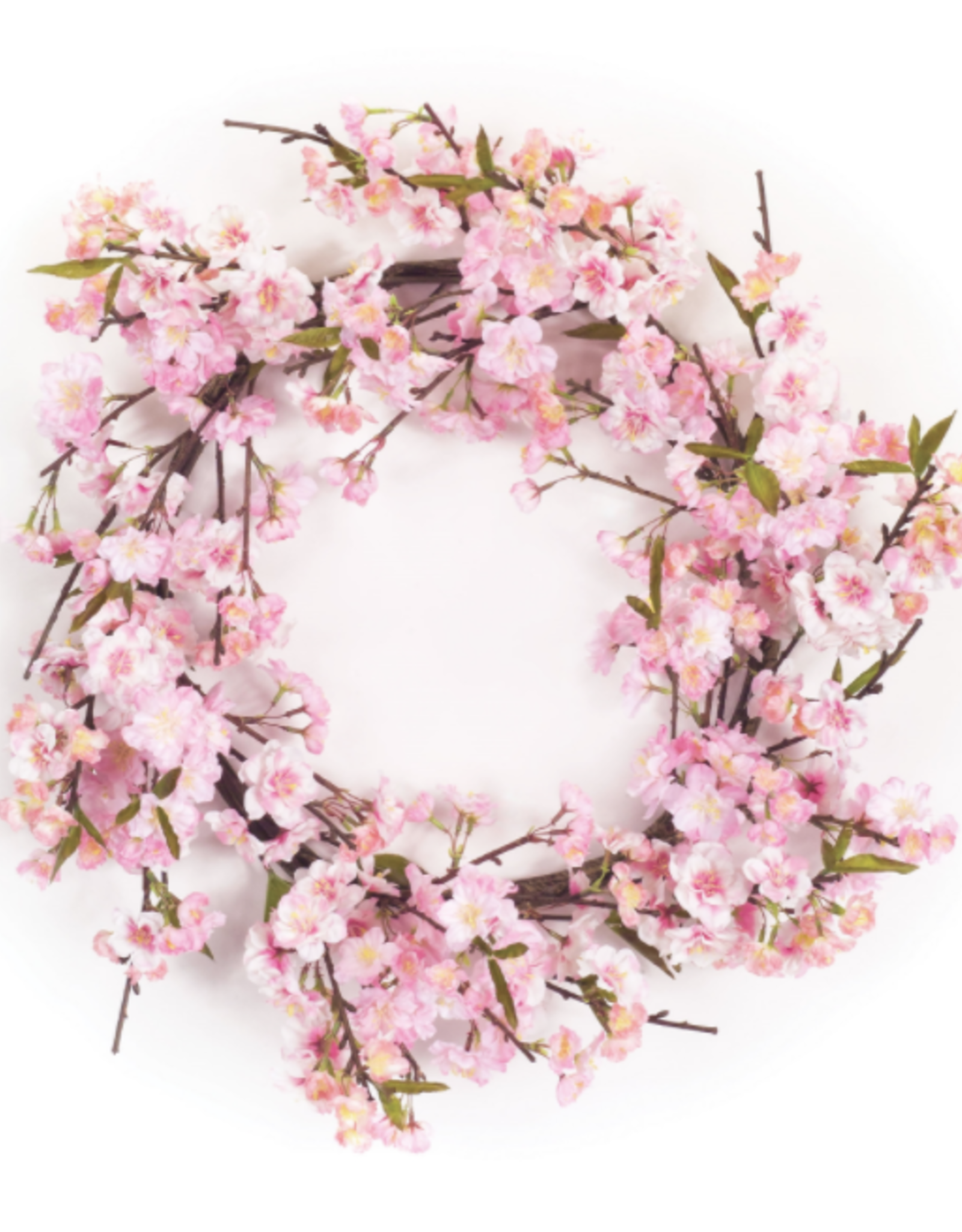 Melrose International Cherry Blossom Wreath 21.5"D Polyester