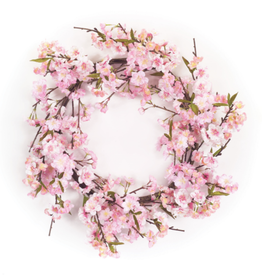 Melrose International Cherry Blossom Wreath 21.5"D Polyester