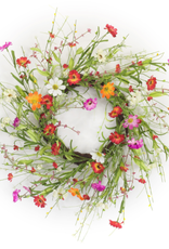 Melrose International Mixed Floral Wreath 22.5"D Polyester