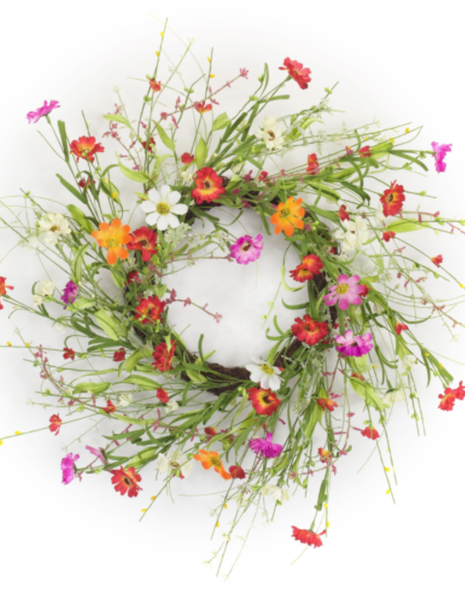 Melrose International Mixed Floral Wreath 22.5"D Polyester
