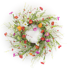 Melrose International Mixed Floral Wreath 22.5"D Polyester