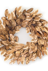 Melrose International Magnolia Leaf Wreath Bronze 22"D Fabric