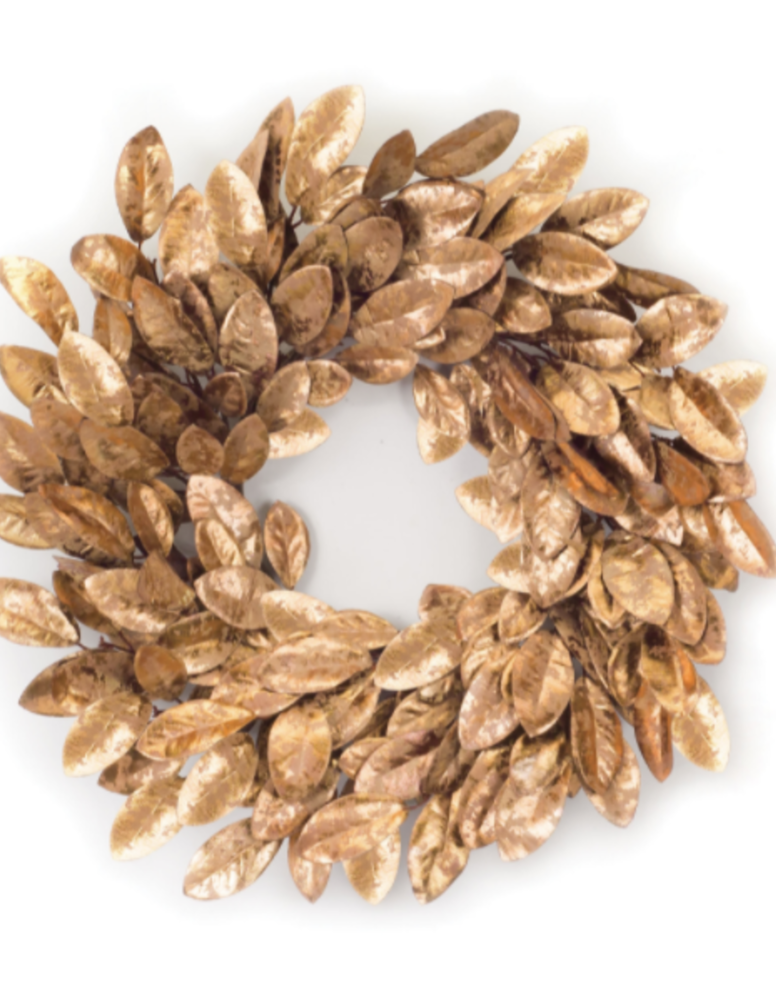 Melrose International Magnolia Leaf Wreath Bronze 22"D Fabric