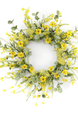 Melrose International Mini Floral Wreath 20"D Polyester/Plastic