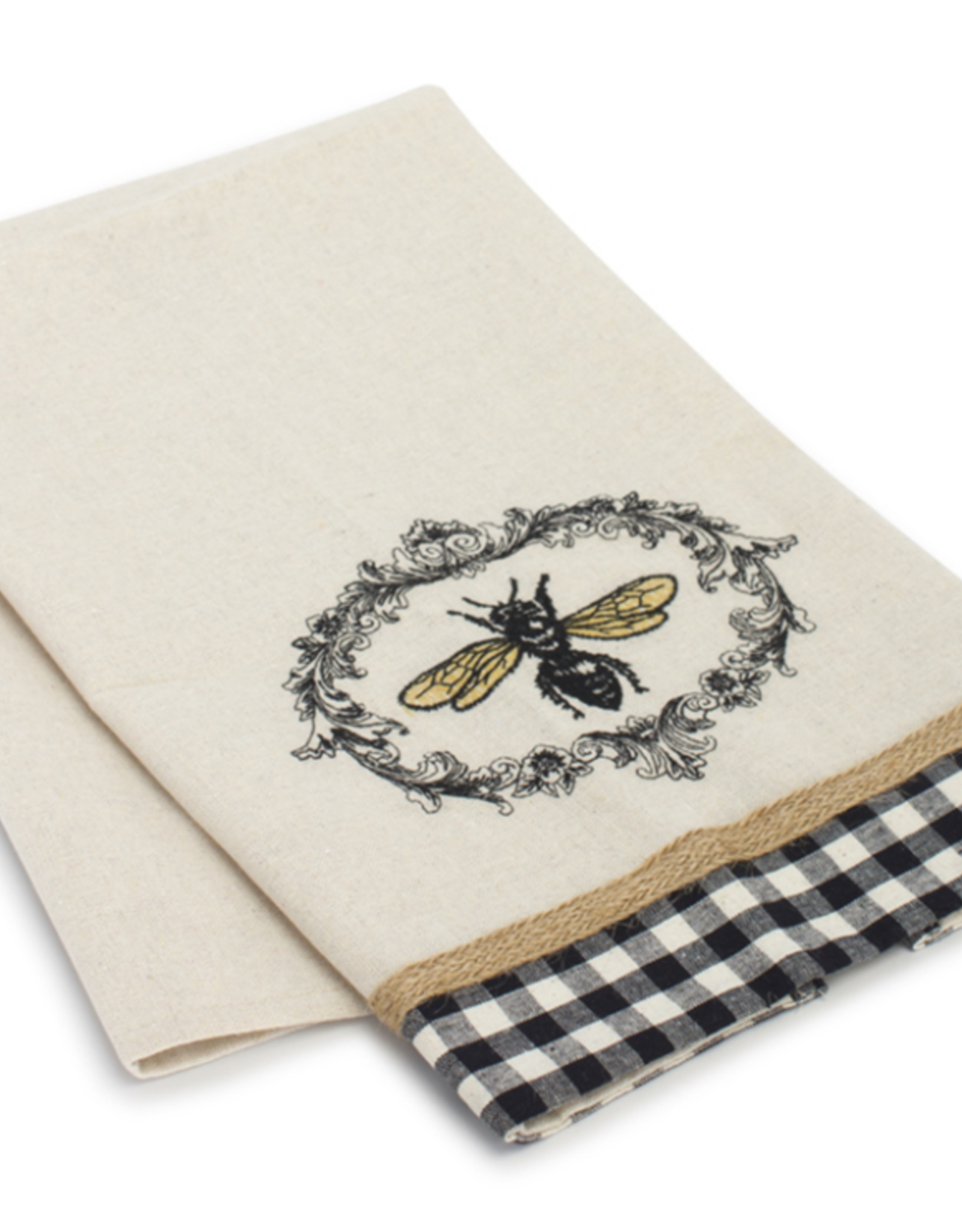 Melrose International Bee Tea Towel (Set of 6) 27.25" x 17" Polyester