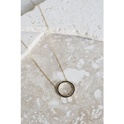 Joya Joya Deco Diamond Circle Necklace Black Joya Joya Deco Diamond Circle Necklace Black