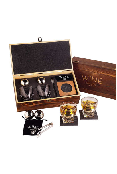 Wine Savant Whiskey Gift Set 2 glasses