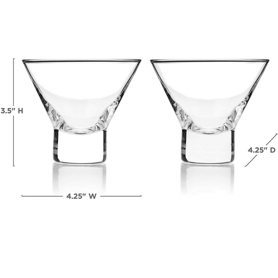 Viski Heavy Base Crystal Martini Glasses set of 2-1
