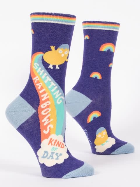 Blue Q Women's Socks Shitting Rainbows-1