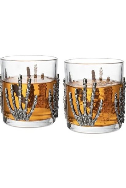 Wine Savant Skeleton Whiskey Glasses (Set Of Two)