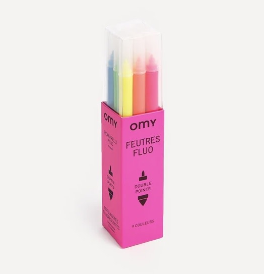 OMY Set Of 9 Neon Markers-2