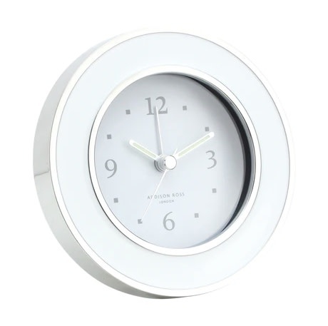 Addison Ross White & Silver Alarm Clock-1