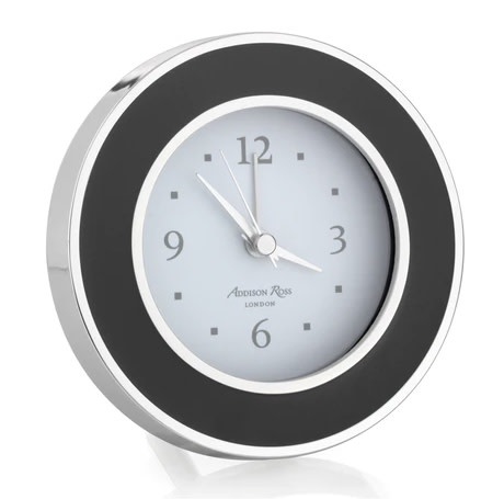 Addison Ross Black & Silver Alarm Clock-1
