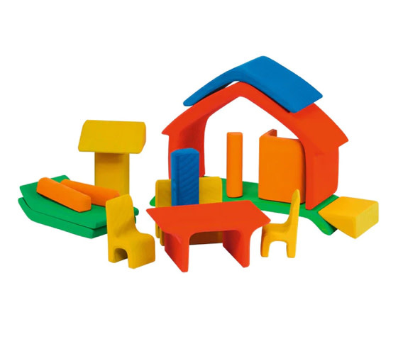 Gluckskafer House Red/Blue House Wood Puzzle-1