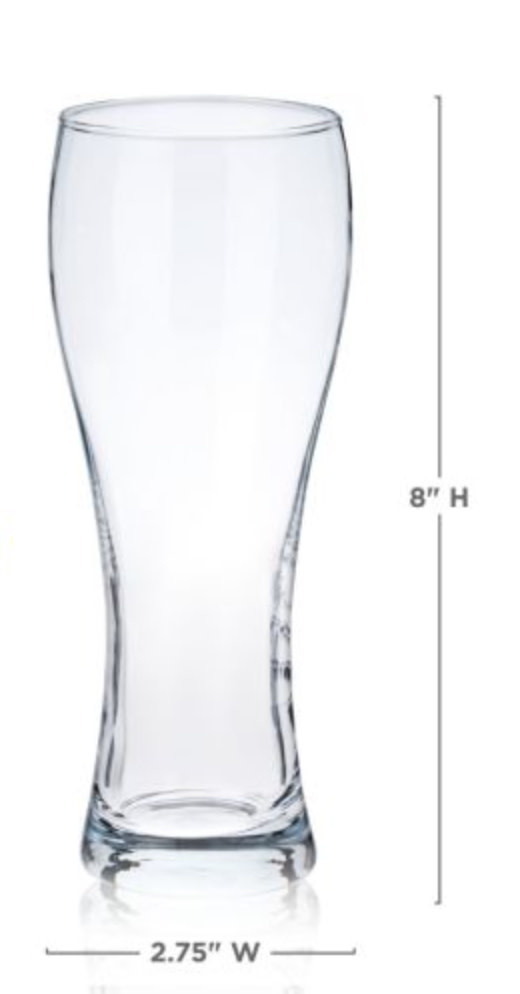 True Beer Glasses, Wheat, 23 Ounce - 4 beer glasses