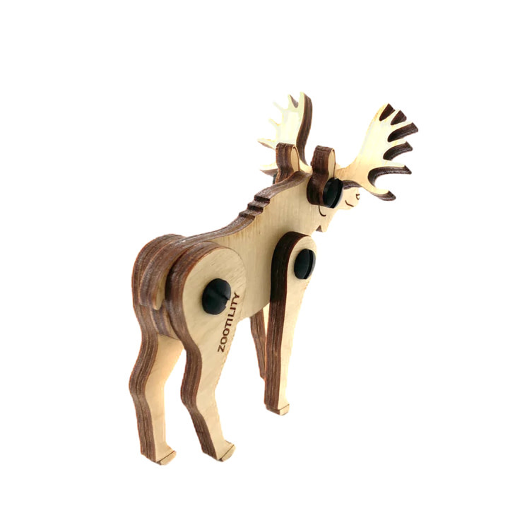 Zootility Wooden 3D Puzzle Toy - Moose-2