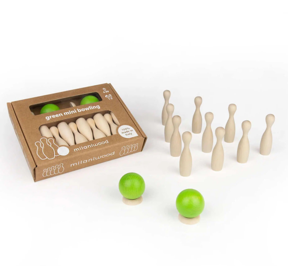 Milaniwood Green Mini Bowling Game-3