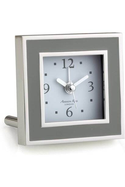 Addison Ross Alarm Clock Taupe & Silver