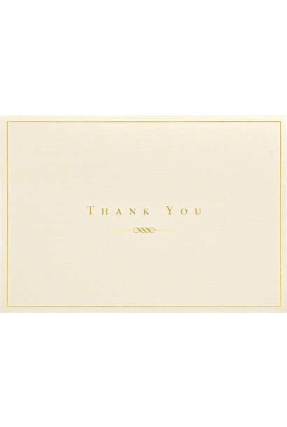 Gold And Cream Thank You Notes