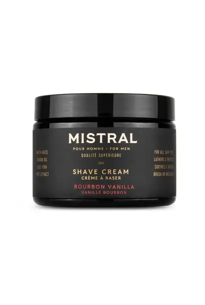 Mistral Men's Shave Cream 9oz Bourbon Vanilla