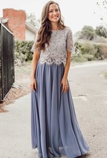 Space46 Kelly Maxi Skirt - Dusty Blue (FINAL SALE)