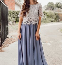Space46 Kelly Maxi Skirt - Dusty Blue *Only Larges Left*