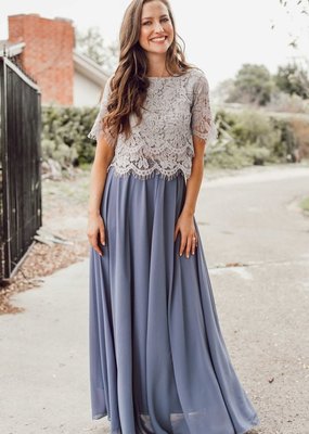 Space46 Kelly Maxi Skirt - Dusty Blue *Only Large Left**Fits Small*