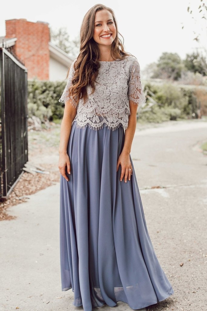 Blue top and skirt sales