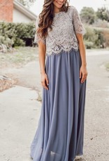 Space46 Kelly Maxi Skirt - Dusty Blue