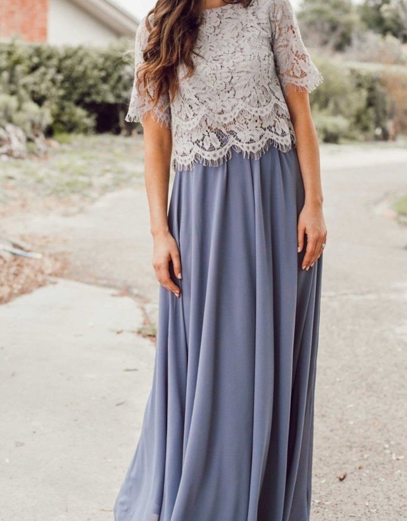 Space46 Kelly Maxi Skirt - Dusty Blue