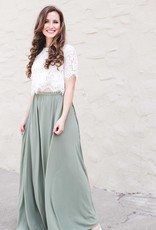 Space46 Kelly Maxi Skirt - Sage Green (FINAL SALE)