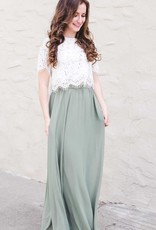 Space46 Kelly Maxi Skirt - Sage Green (FINAL SALE)