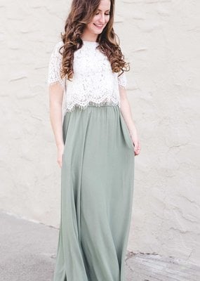 Space46 Kelly Maxi Skirt - Sage Green