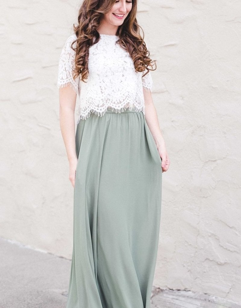 Space46 Kelly Maxi Skirt - Sage Green (FINAL SALE)